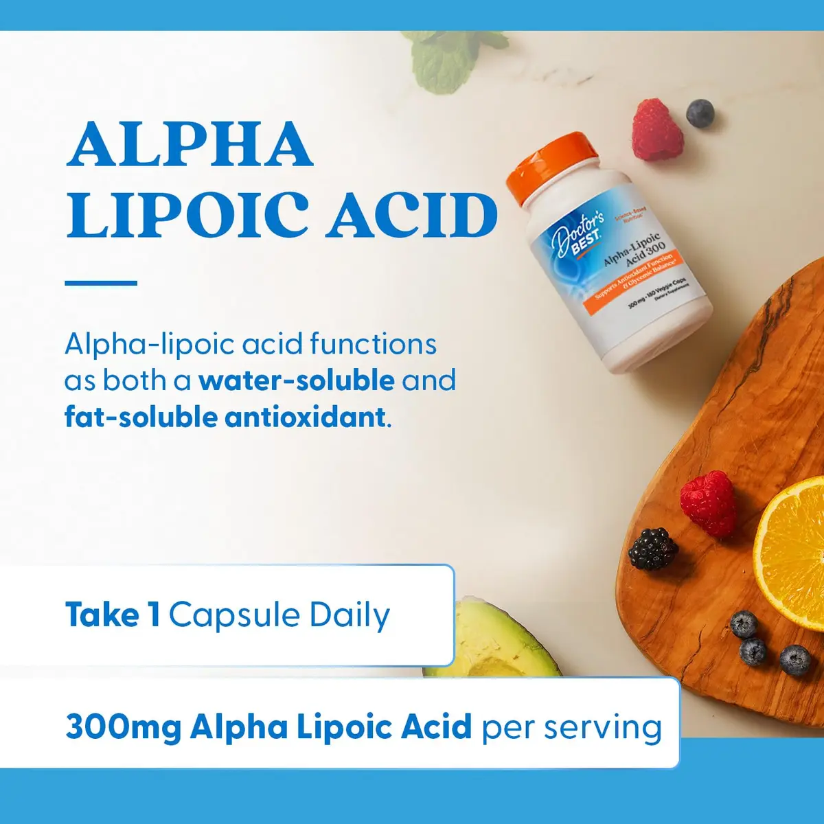 Doctor's BEST Alpha Lipoic Acid Supplement 300mg | 180 Veg Capsules - view 4