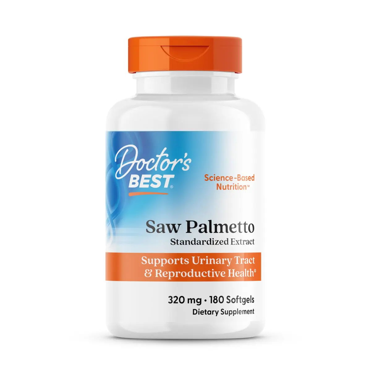 Doctor's Best Saw Palmetto Extract Supplement, Non GMO, 180 Ct Softgels | Prostate & Urinary Support - main product image