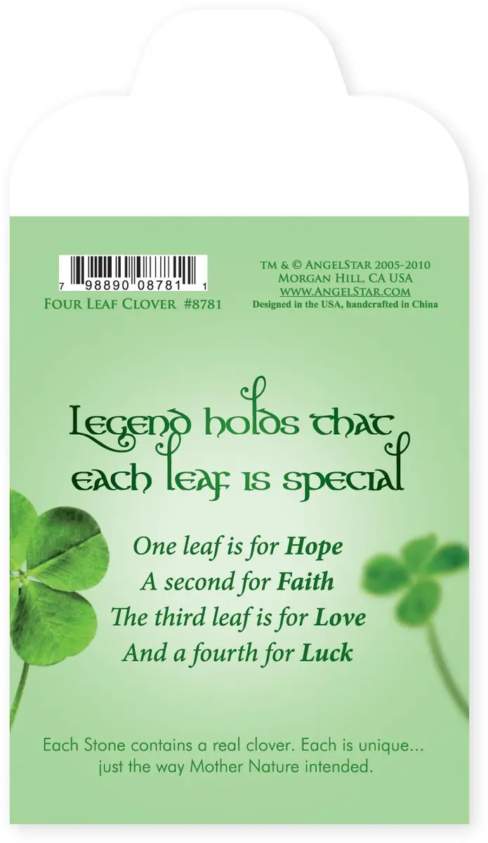 AngelStar Clover Stone 1 1/4" | Natural Irish Luck Gift - view 4