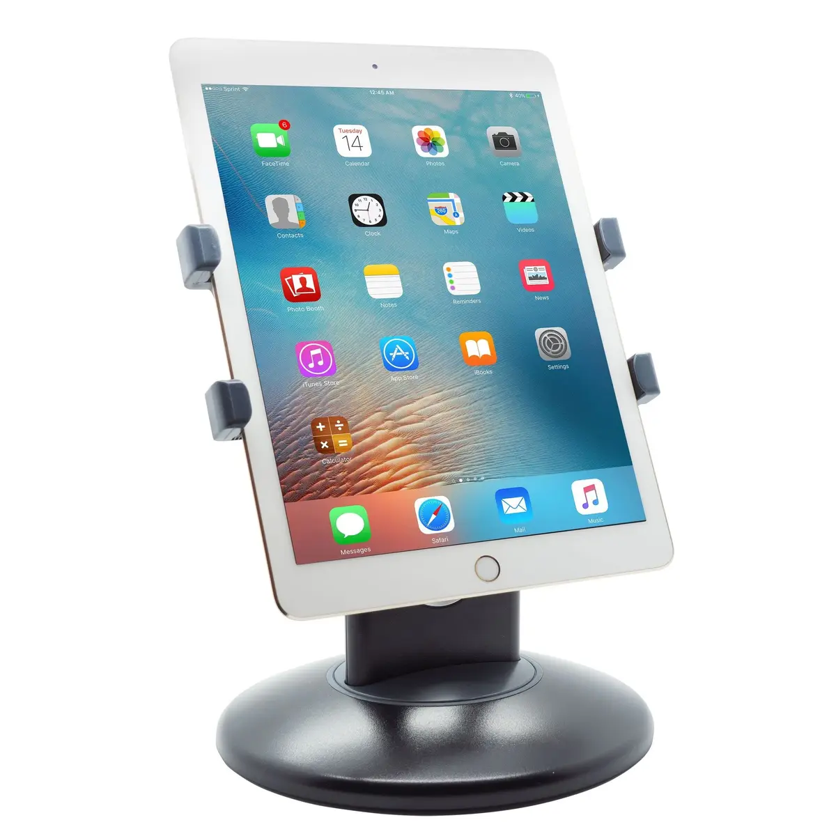 Kantek Adjustable Tablet Desk Stand with Weighted Base for 7"-10" Tablets | Rotating Secure Support - main product image