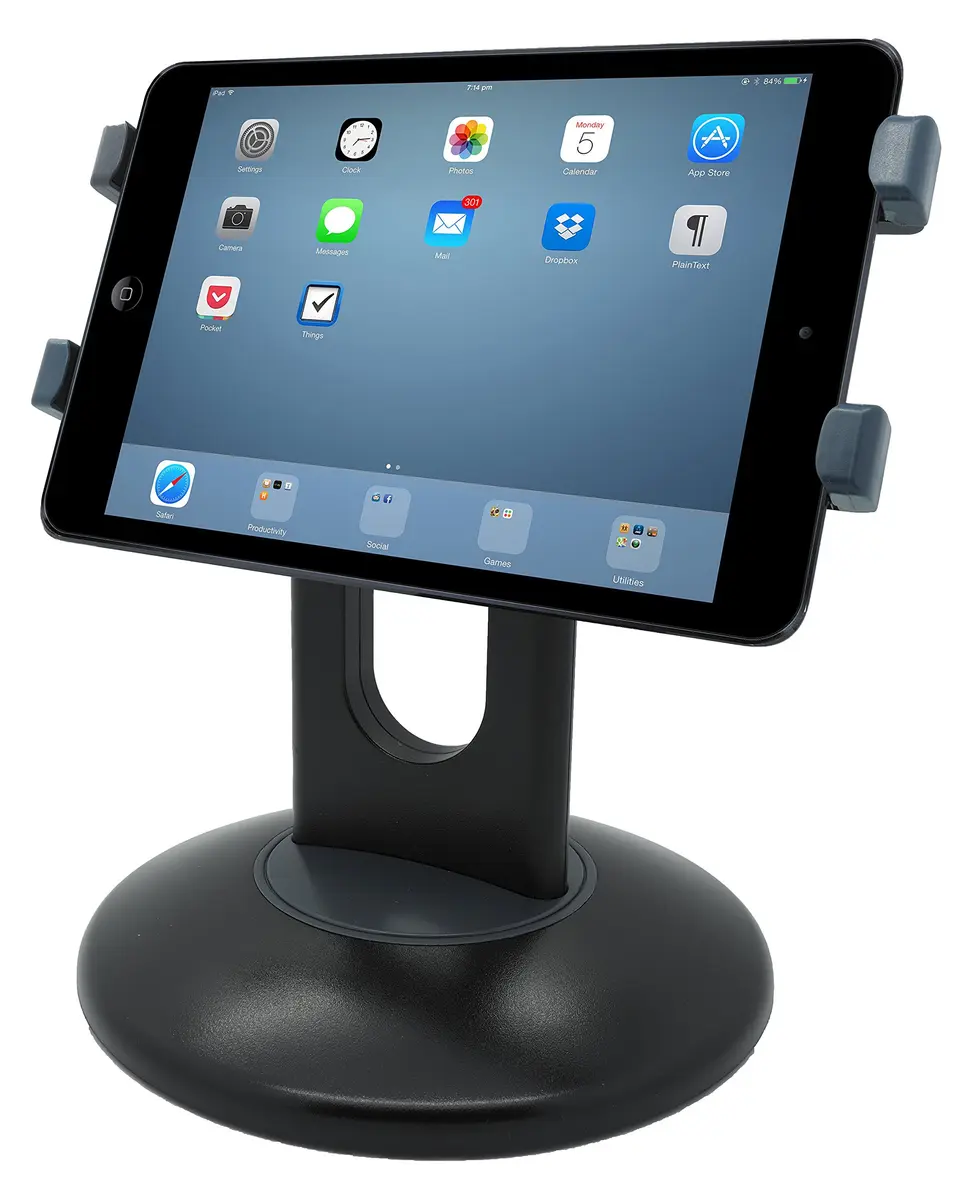 Kantek Adjustable Tablet Desk Stand with Weighted Base for 7"-10" Tablets | Rotating Secure Support - view 5