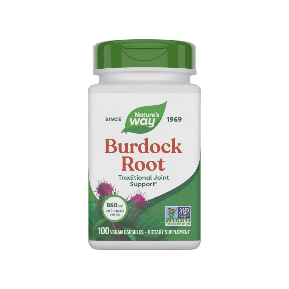 Nature's Way Burdock Root Capsules for Traditional Joint Support*, 100 ct | Vegan & Gluten-Free - main product image