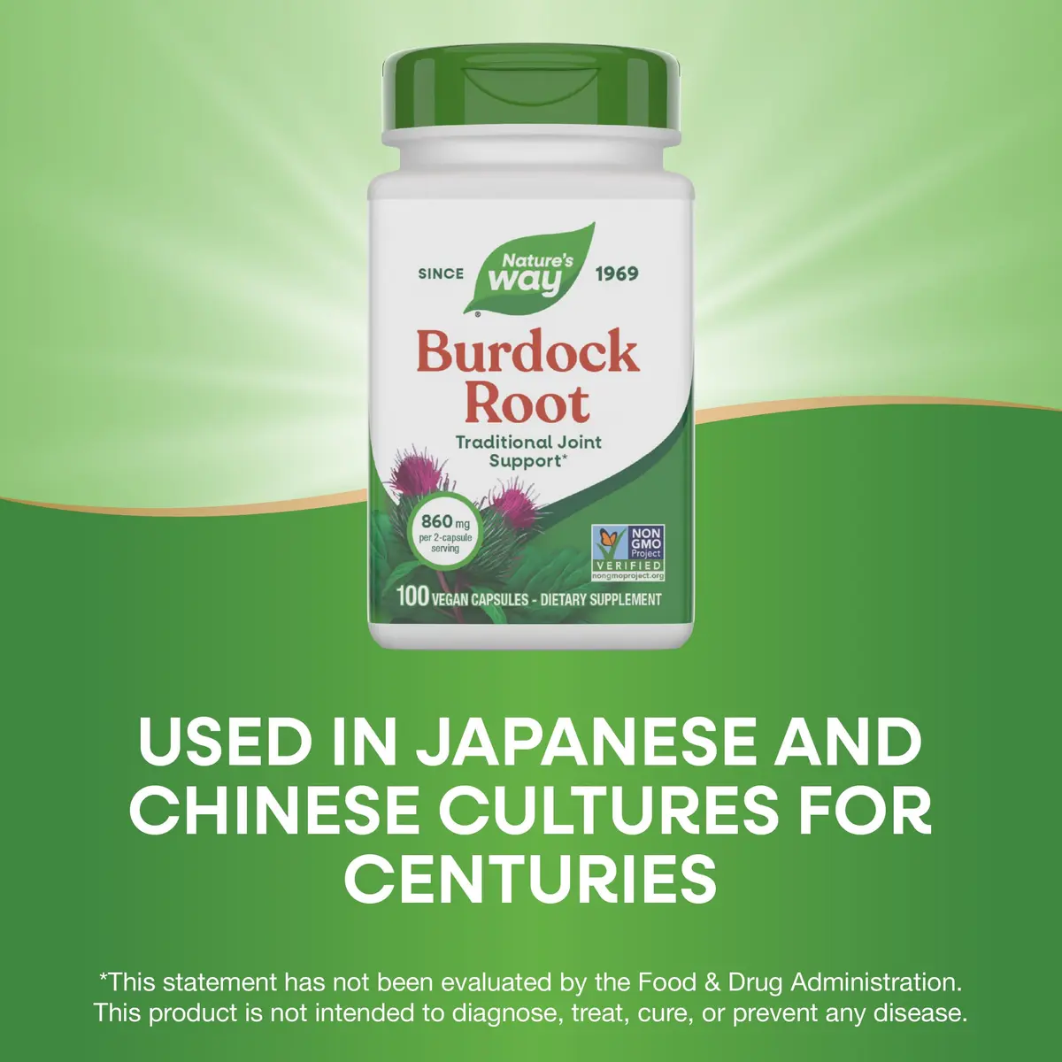 Nature's Way Burdock Root Capsules for Traditional Joint Support*, 100 ct | Vegan & Gluten-Free - view 4