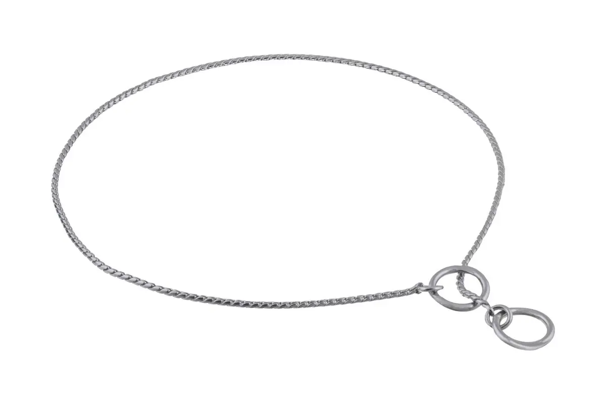 alvalley Dog Show Collar Metal Chain Brass Snake 14" | Elegant Slip Collar for Shows & Training - main product image