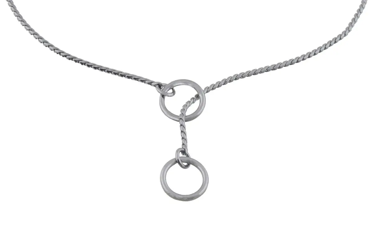 alvalley Dog Show Collar Metal Chain Brass Snake 14" | Elegant Slip Collar for Shows & Training - view 2