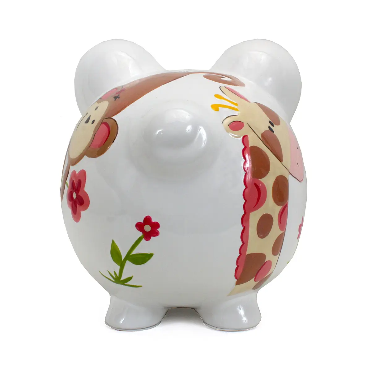 Child to Cherish Ceramic Piggy Bank for Girls, Jungle Jill | Hand Painted, Unique Design, 8" Long, 7" Round - view 5