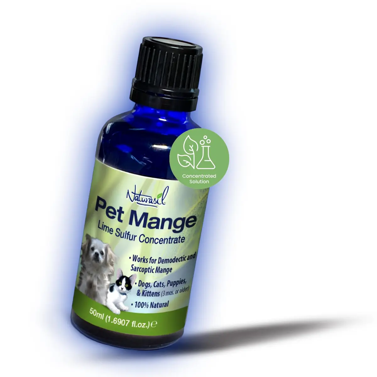 Naturasil Mange Treatment Dogs & Cats | Natural Lime Sulfur Dip 50 mL for Animal Mange - main product image