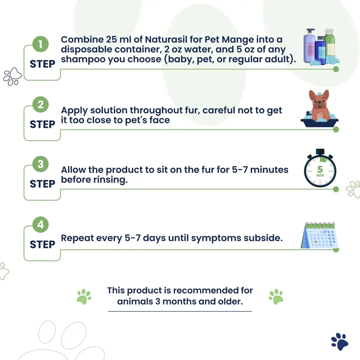 Naturasil Mange Treatment Dogs & Cats | Natural Lime Sulfur Dip 50 mL for Animal Mange - view 5