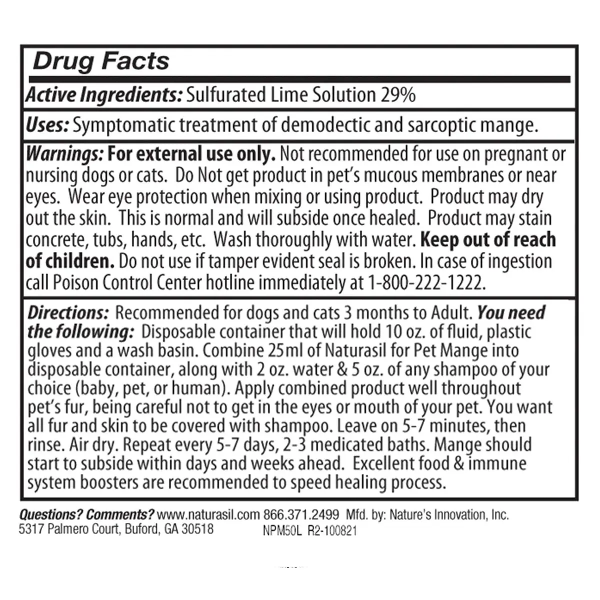 Naturasil Mange Treatment Dogs & Cats | Natural Lime Sulfur Dip 50 mL for Animal Mange - view 2