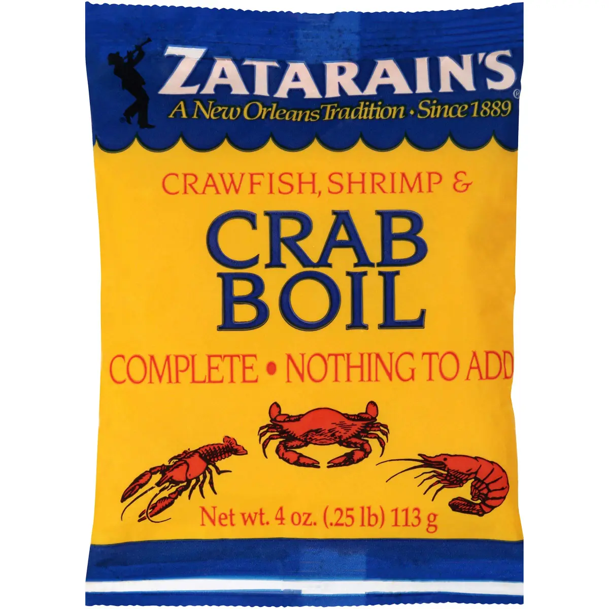 Zatarain's Crawfish, Shrimp & Crab Boil 4 oz (113g) | Authentic New Orleans Style Seafood Seasoning - main product image