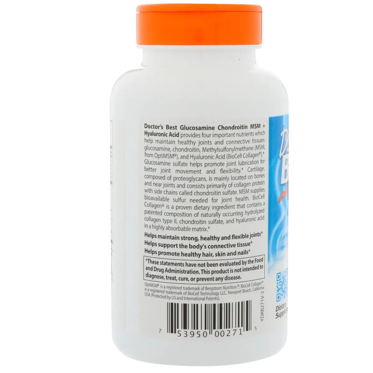 Doctor's Best Glucosamine Chondroitin MSM + Hyaluronic Acid 150 Capsules | Joint Support & Beauty Supplement - view 4
