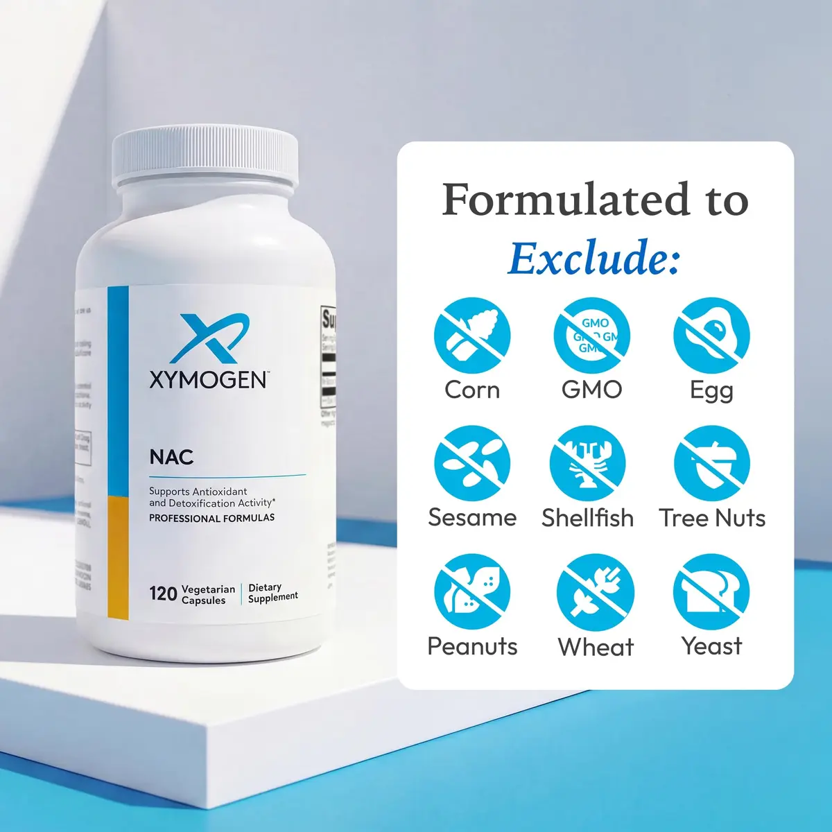 XYMOGEN NAC 120 Capsules | 1200 mg N-Acetyl-L-Cysteine for Antioxidant Support - view 6