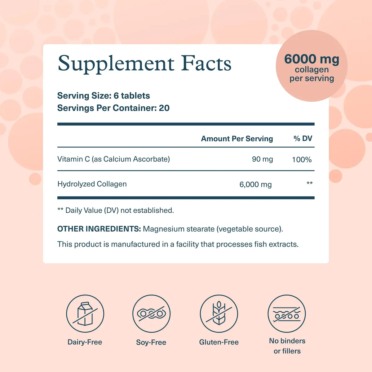 Youtheory Advanced Collagen 6,000 mg | Hydrolyzed Collagen Peptides & Vitamin C for Hair, Nails & Joints, 120 Tablets - view 2