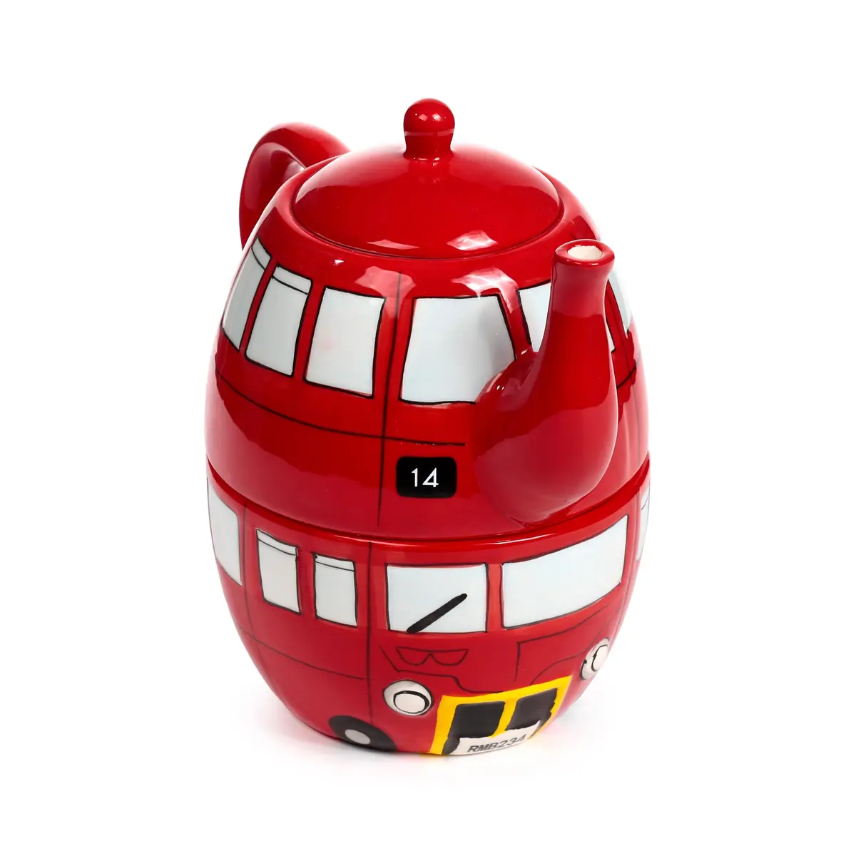 Puckator Routemaster Red Bus Tea for One Set, Ceramic, Mixed, Total Height 17cm | London Bus Tea Cup & Pot - main product image