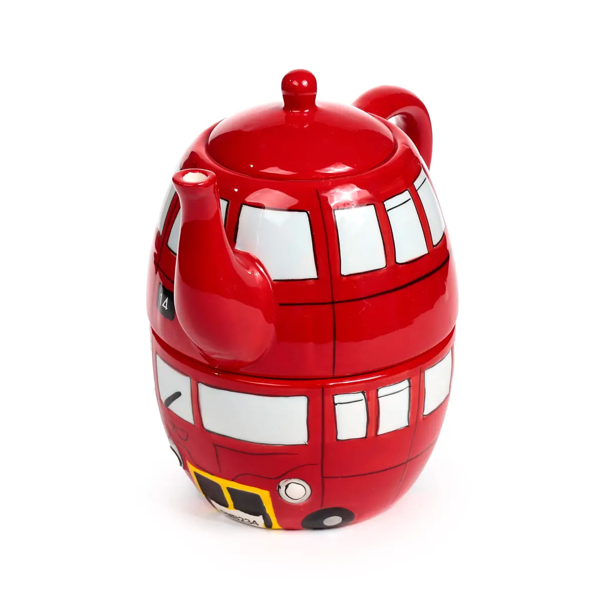 Puckator Routemaster Red Bus Tea for One Set, Ceramic, Mixed, Total Height 17cm | London Bus Tea Cup & Pot - view 8