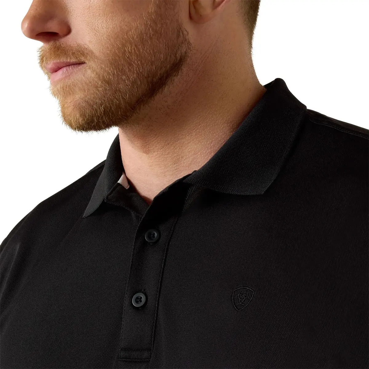 ARIAT Men’s TEK Polo Shirt Black | Moisture-Wicking, UV Protection, Breathable Polyester - view 4