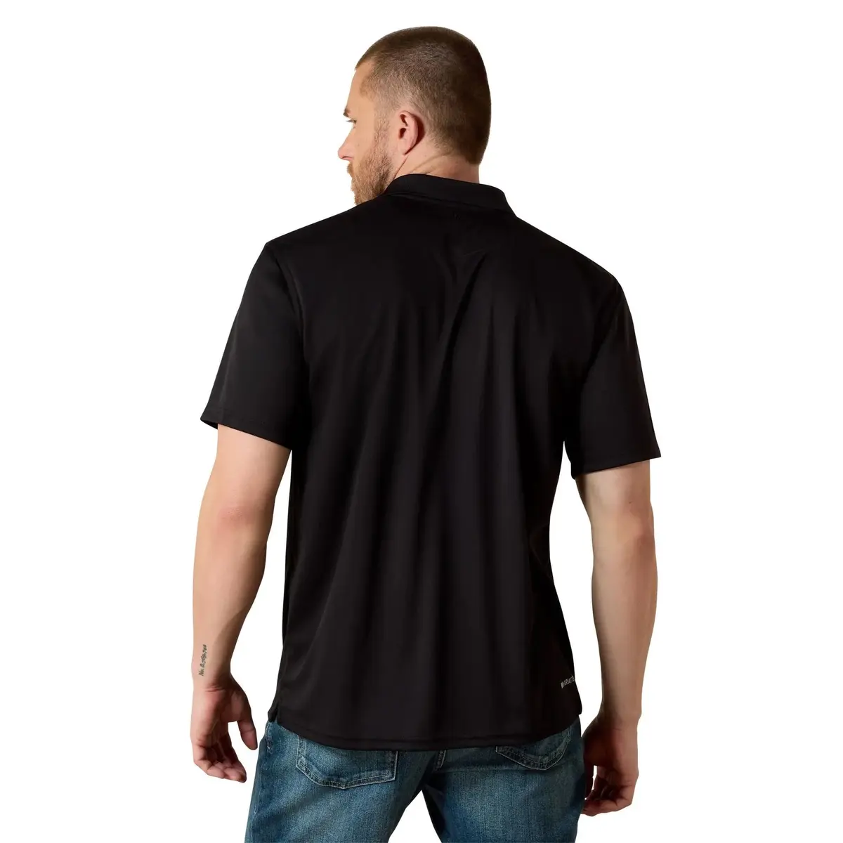 ARIAT Men’s TEK Polo Shirt Black | Moisture-Wicking, UV Protection, Breathable Polyester - view 2