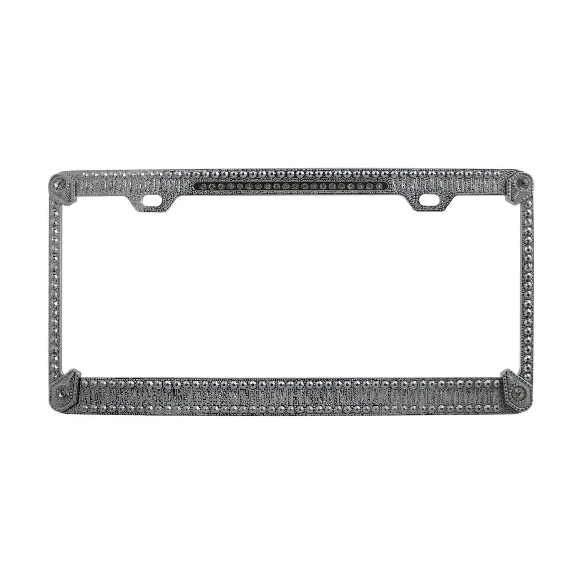 Pilot Automotive WL125-C Auto Ice License Frame with Diamonds | Heavy Duty Zinc Construction - main product image