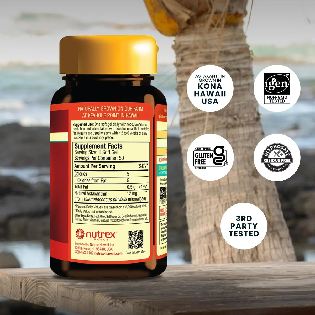 Nutrex Hawaii BioAstin Hawaiian Astaxanthin 12mg | Natural Antioxidant for Eye, Skin & Immune Support - view 2
