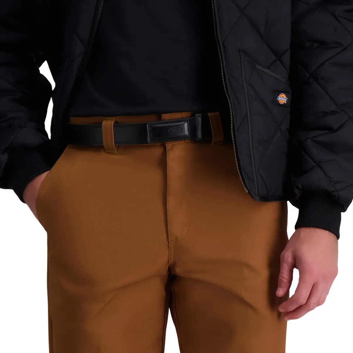 Dickies Men's Leather Work Belt - Heavy Duty No-Scratch Buckle, Black, Medium | Durable, Classic Style for Everyday Use - view 6