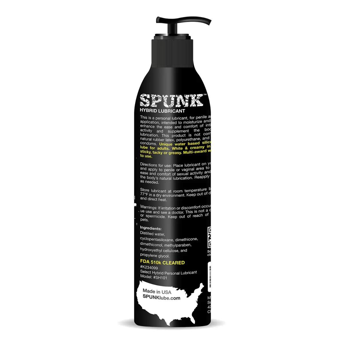 SPUNK Hybrid Lube Water & Silicone Based Personal Lubricant 236ml (8 Fl Oz) | Long-Lasting Glide & Easy Clean-Up - view 3