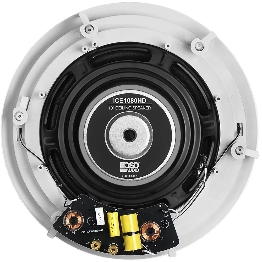 OSD Audio 10” in-Ceiling Speaker – 150W Stereo System, Pivoting Tweeter, ICE1080HD | High Power Home Theater Speaker - view 3