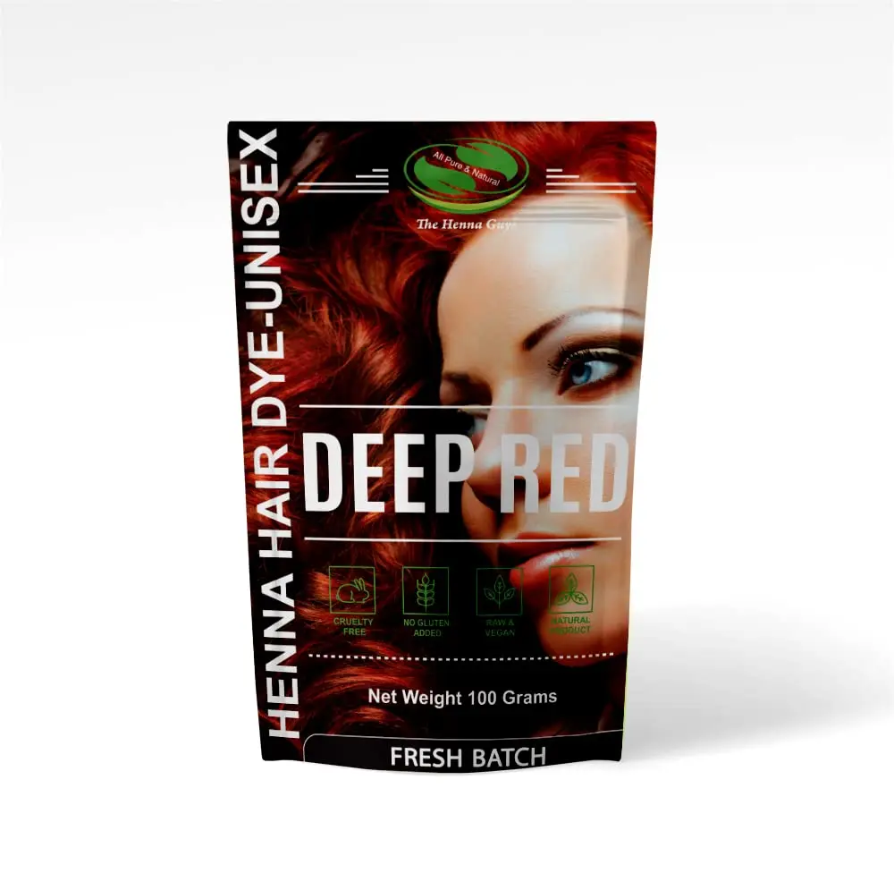 The Henna Guys Deep Red Henna Hair & Beard Color 100g | Natural Plant-Based Hair Dye - main product image