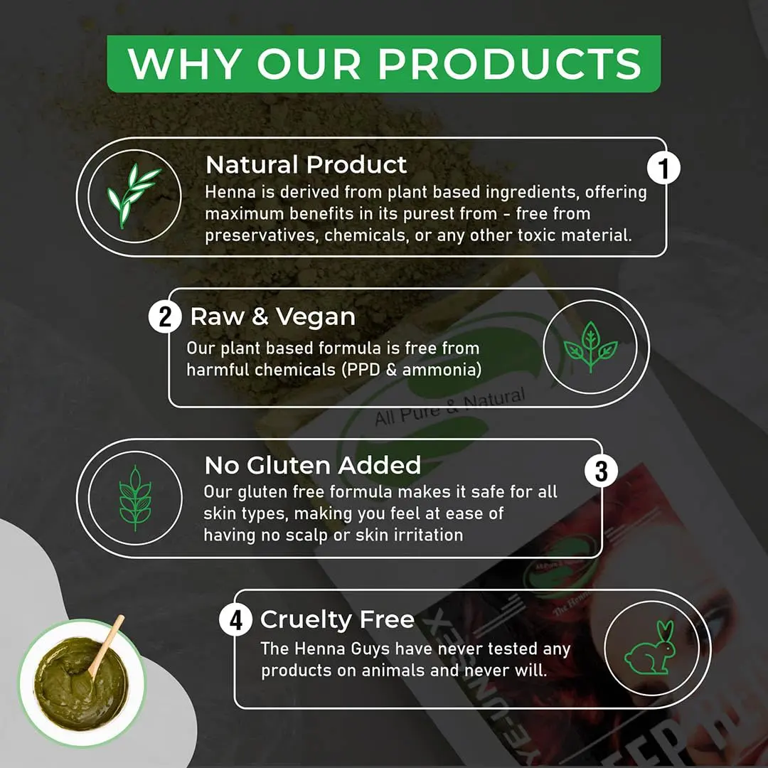 The Henna Guys Deep Red Henna Hair & Beard Color 100g | Natural Plant-Based Hair Dye - view 8