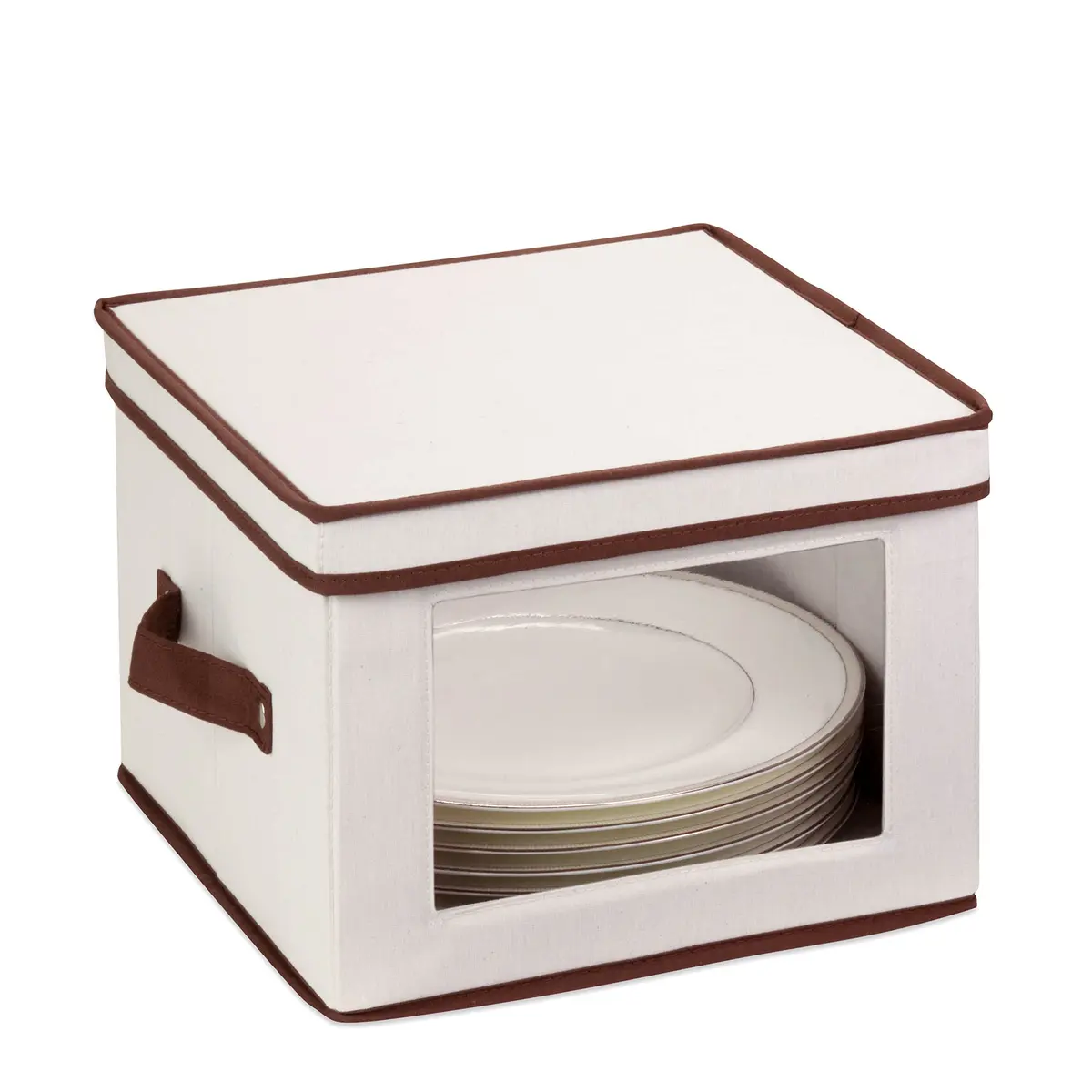 Honey-Can-Do Natural Canvas Storage Box, Medium Window 12x12 | Elegant & Durable Home Organizer - view 3