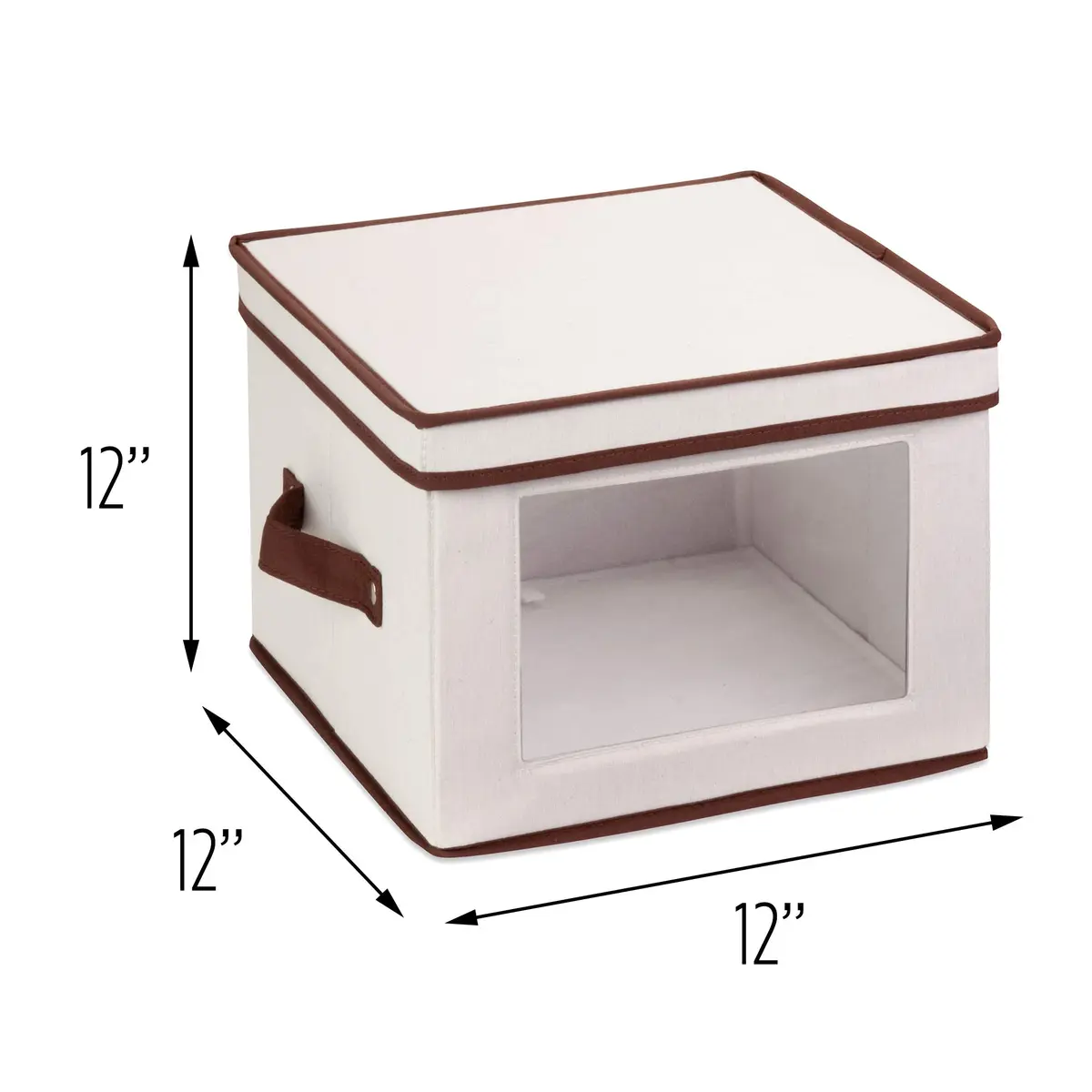 Honey-Can-Do Natural Canvas Storage Box, Medium Window 12x12 | Elegant & Durable Home Organizer - view 4