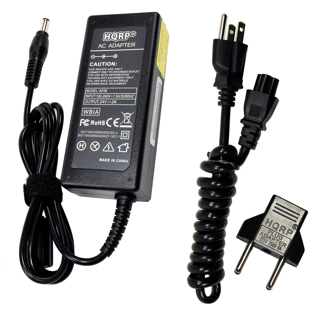 HQRP AC Power Adapter 24V 2A 48W with Euro Plug Adapter | Compatible with Logitech Racing Wheels - main product image