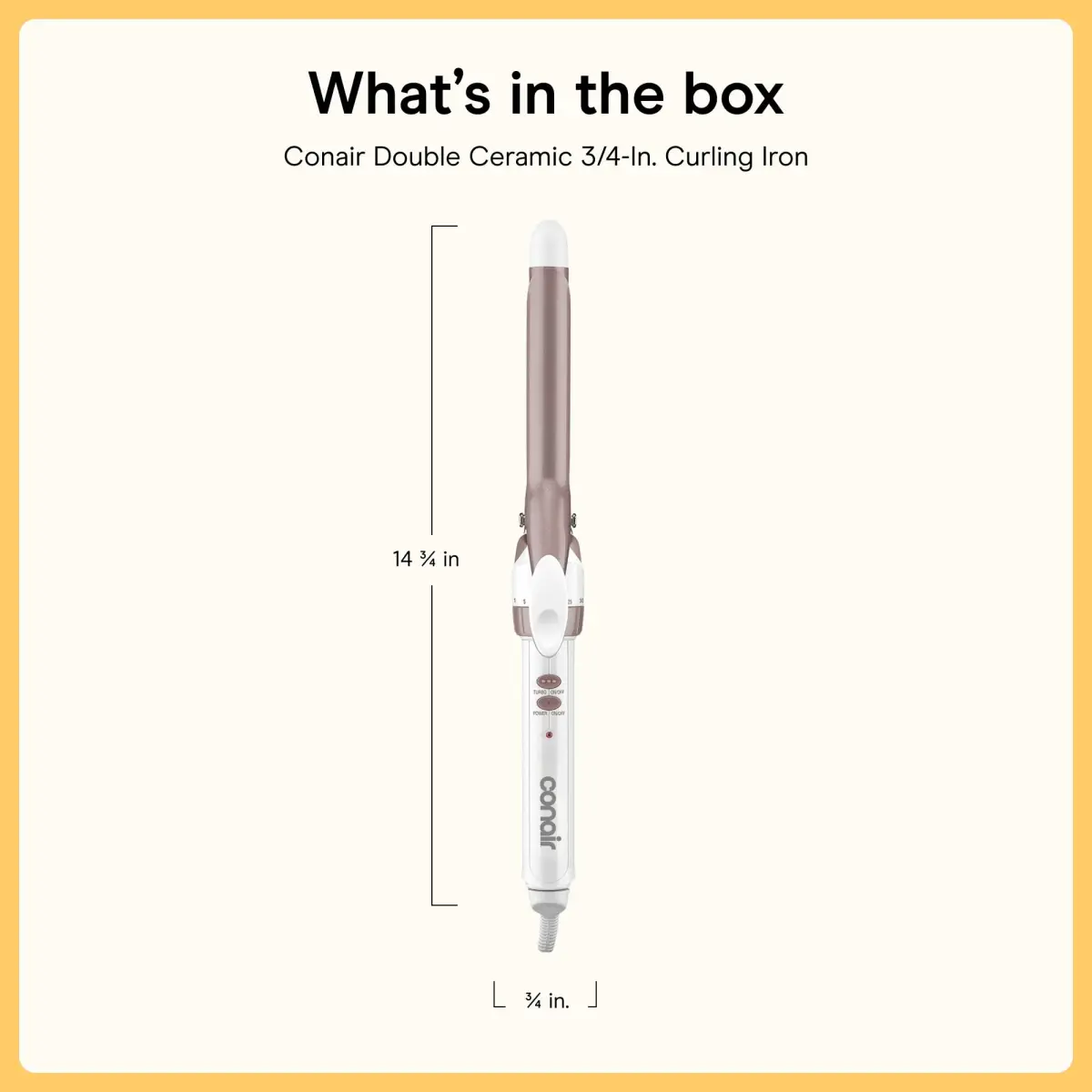 Conair Double Ceramic Curling Iron 1.9 cm (0.75-in) | 30 Heat Settings & Dual Voltage - view 7