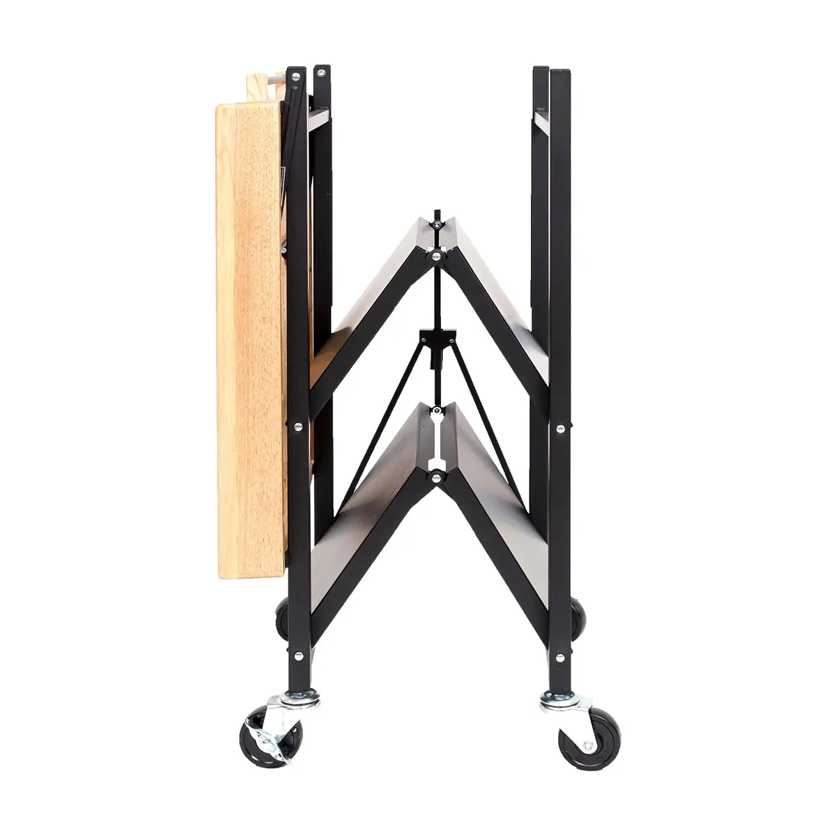 Origami RBT Series Steel-Frame Folding Kitchen Cart with Wheels, 3-Tier Shelves, Black – 200 lbs Capacity, Pre-Assembled, Portable for Indoor & Outdoor Use - view 8