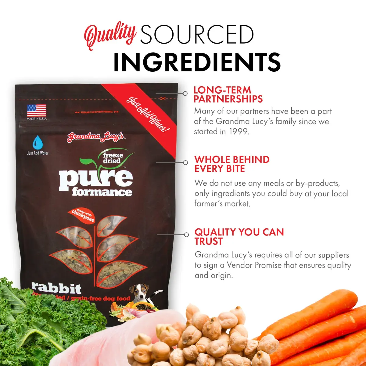 Grandma Lucy's PUREformance Dog Food, Grain Free & Freeze-Dried - Rabbit, 10 lb | All-Natural, All Life Stages - view 4