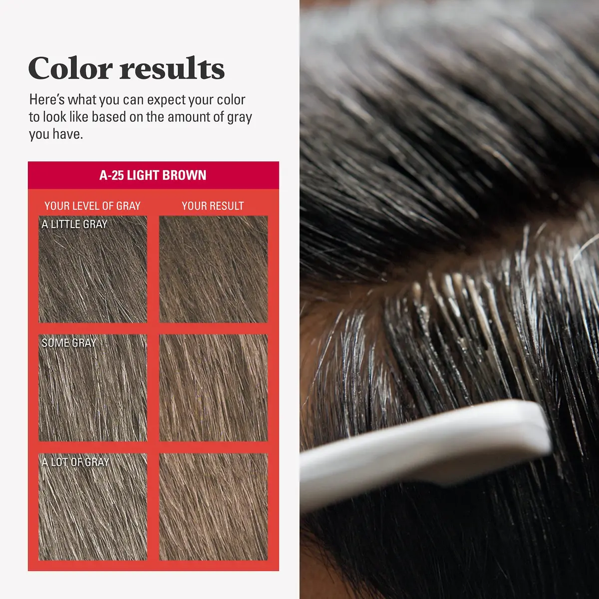 Just for Men Easy Comb-In Color Light Brown A-25 | No-Mix Gray Coverage - view 6