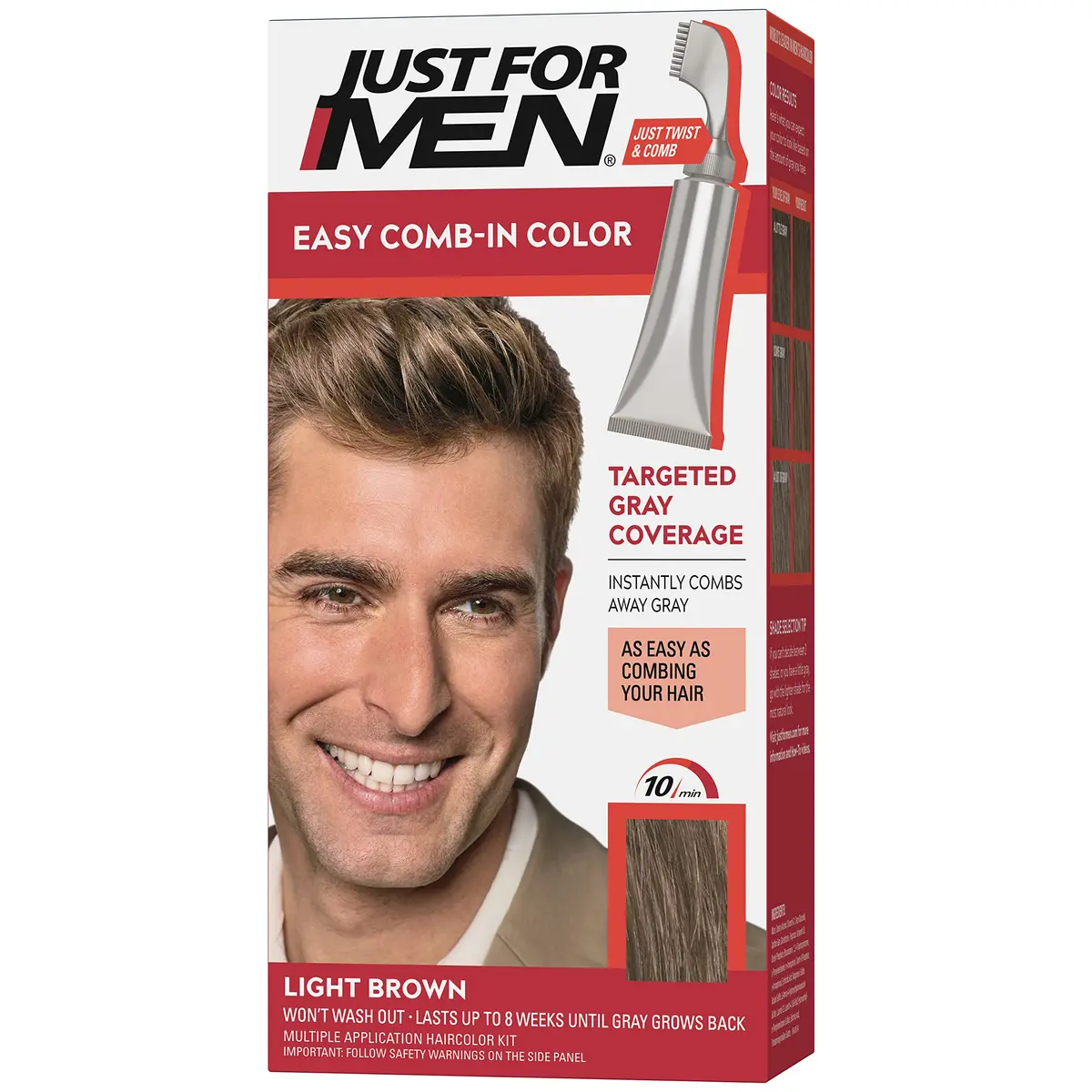 Just for Men Easy Comb-In Color Light Brown A-25 | No-Mix Gray Coverage - main product image