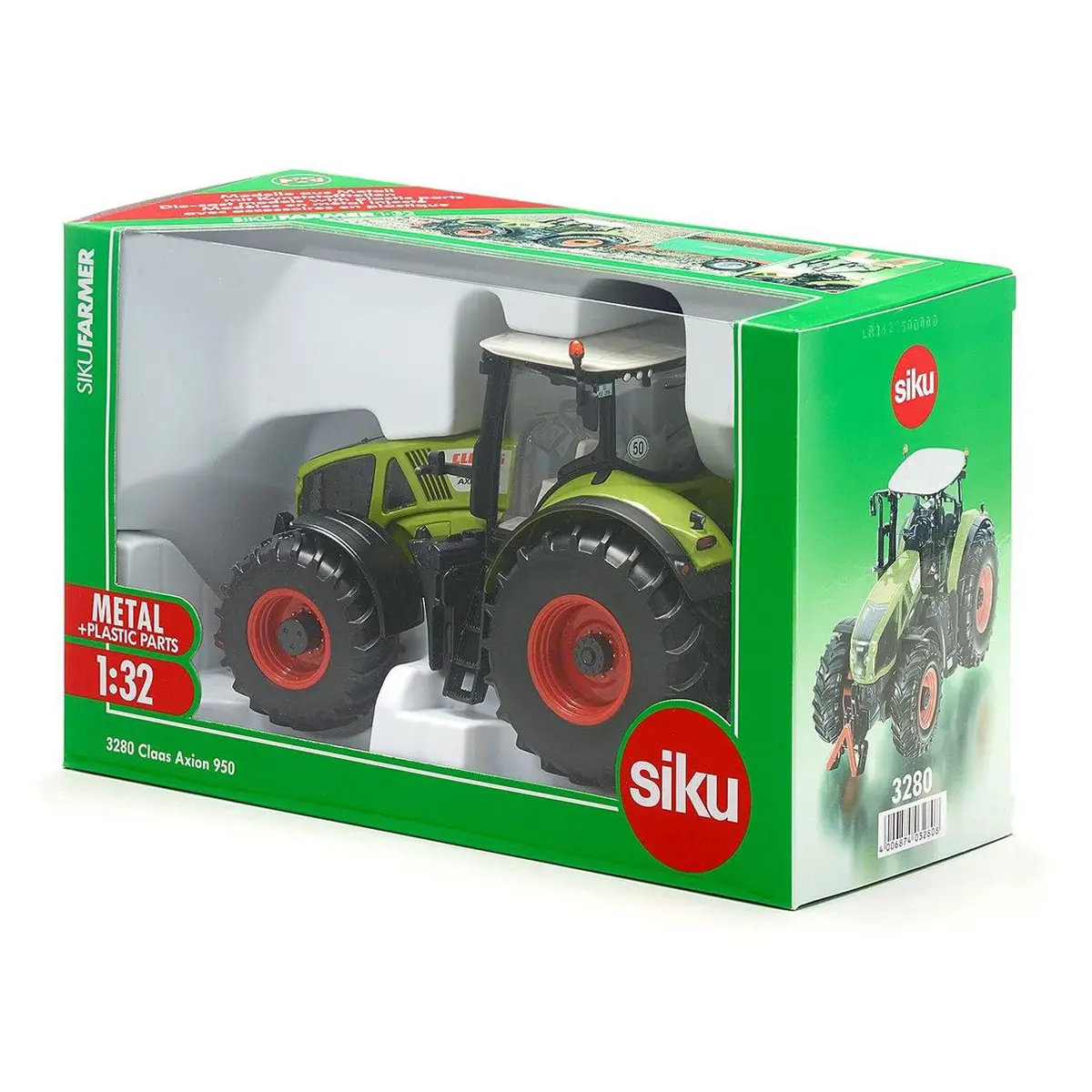 Siku Farmer Claas Axion 950 Tractor 1:32 Scale | Metal & Plastic Green Toy - view 7