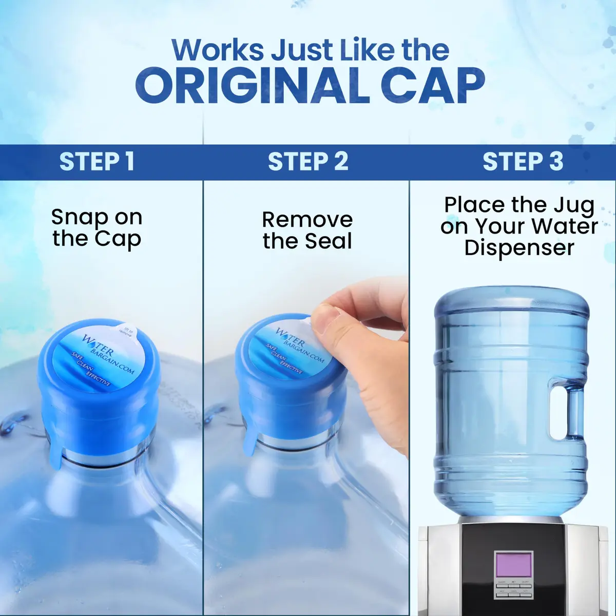 Water Bargain 3 & 5 Gallon Water Jug Caps - 10 Pack, USA Made | Spill-Proof, Airtight, Reusable - view 5