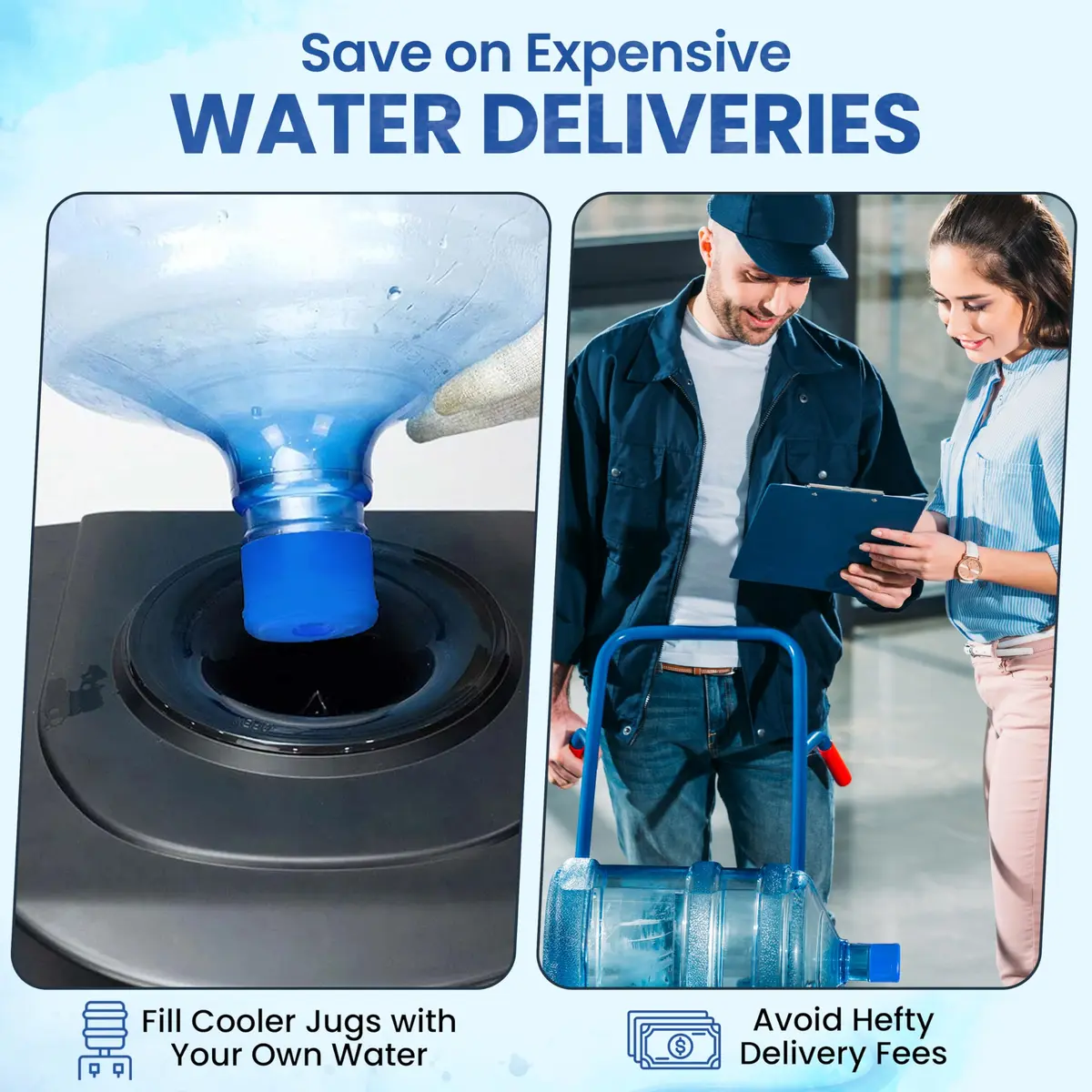 Water Bargain 3 & 5 Gallon Water Jug Caps - 10 Pack, USA Made | Spill-Proof, Airtight, Reusable - view 8