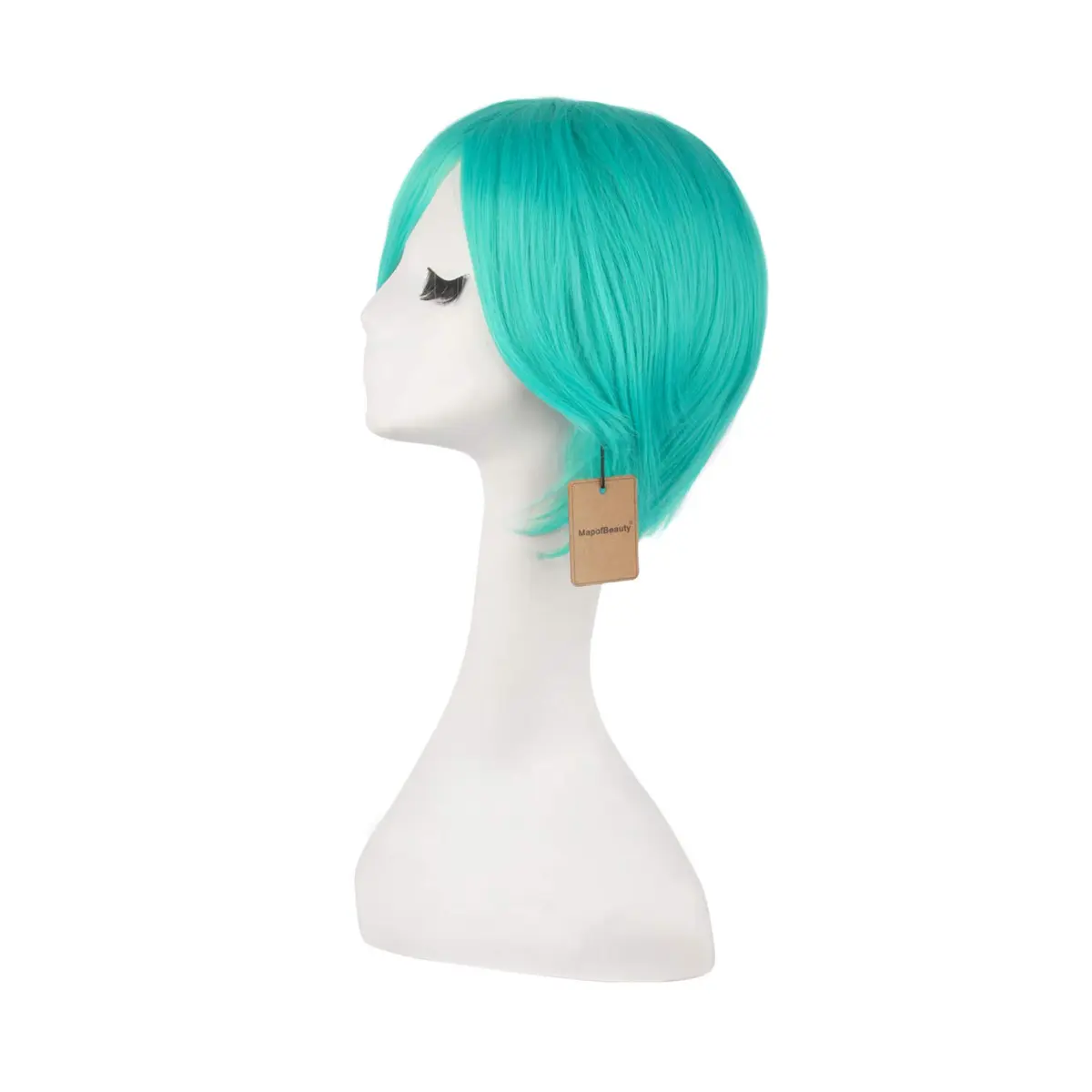 MapofBeauty Long Straight Cosplay Wig 120cm (47 Inch) | Mixed Cyan - view 6