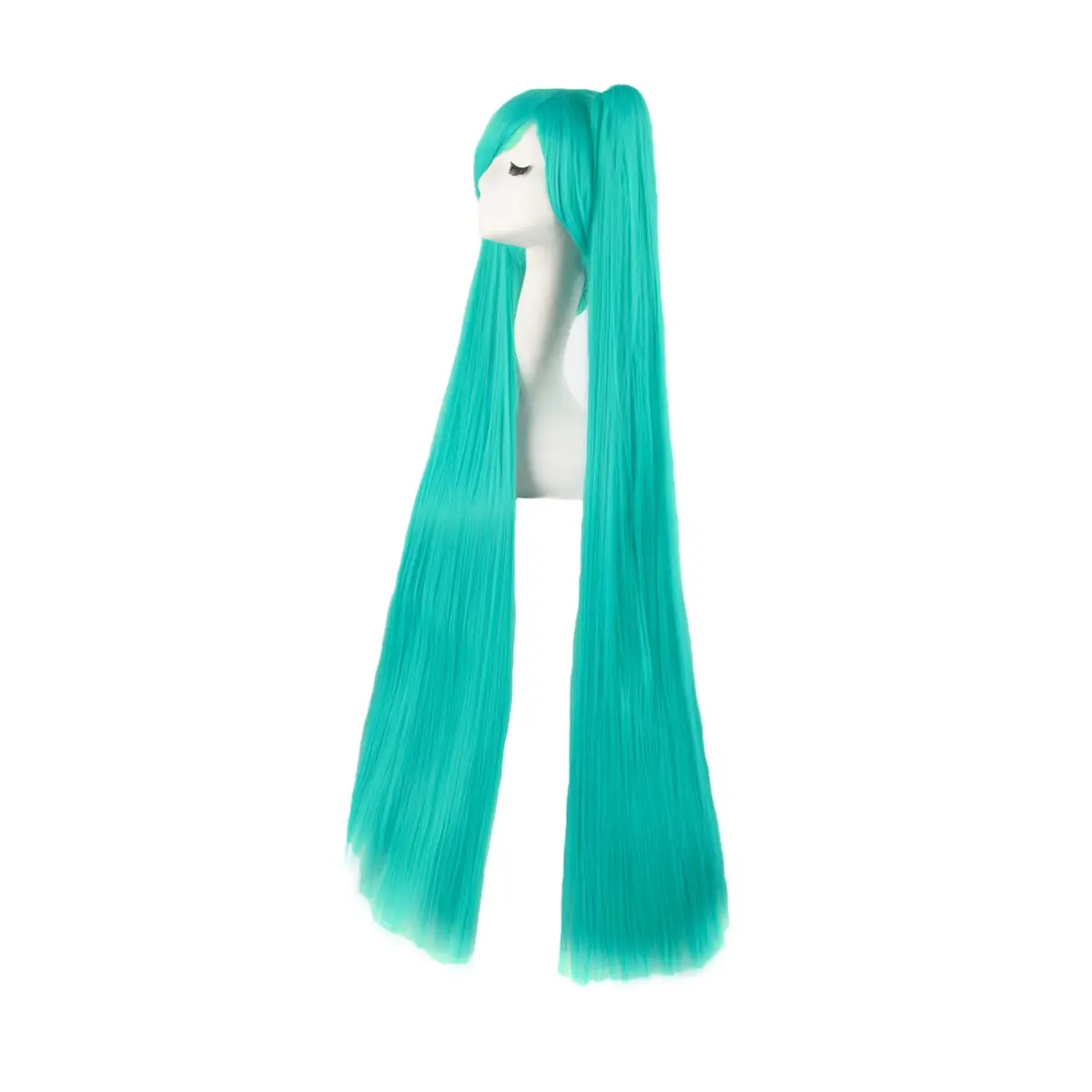 MapofBeauty Long Straight Cosplay Wig 120cm (47 Inch) | Mixed Cyan - view 3