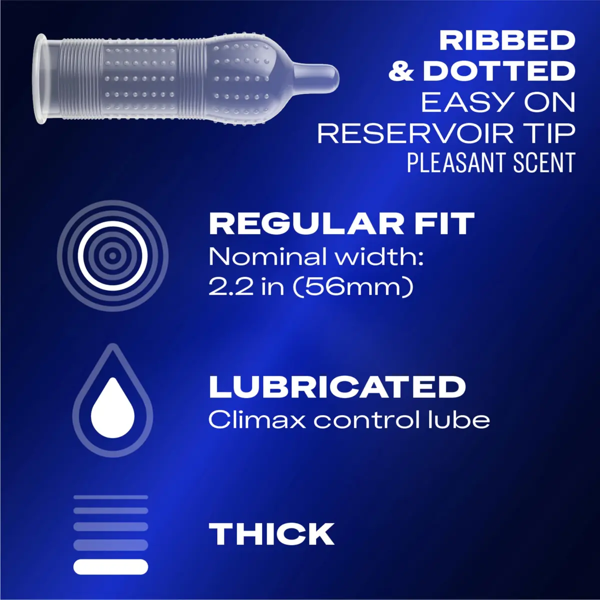 Durex Performax Intense Delay Condoms with Benzocaine, Ribbed & Dotted Latex, 24 Count | Climax Control for Men - view 2