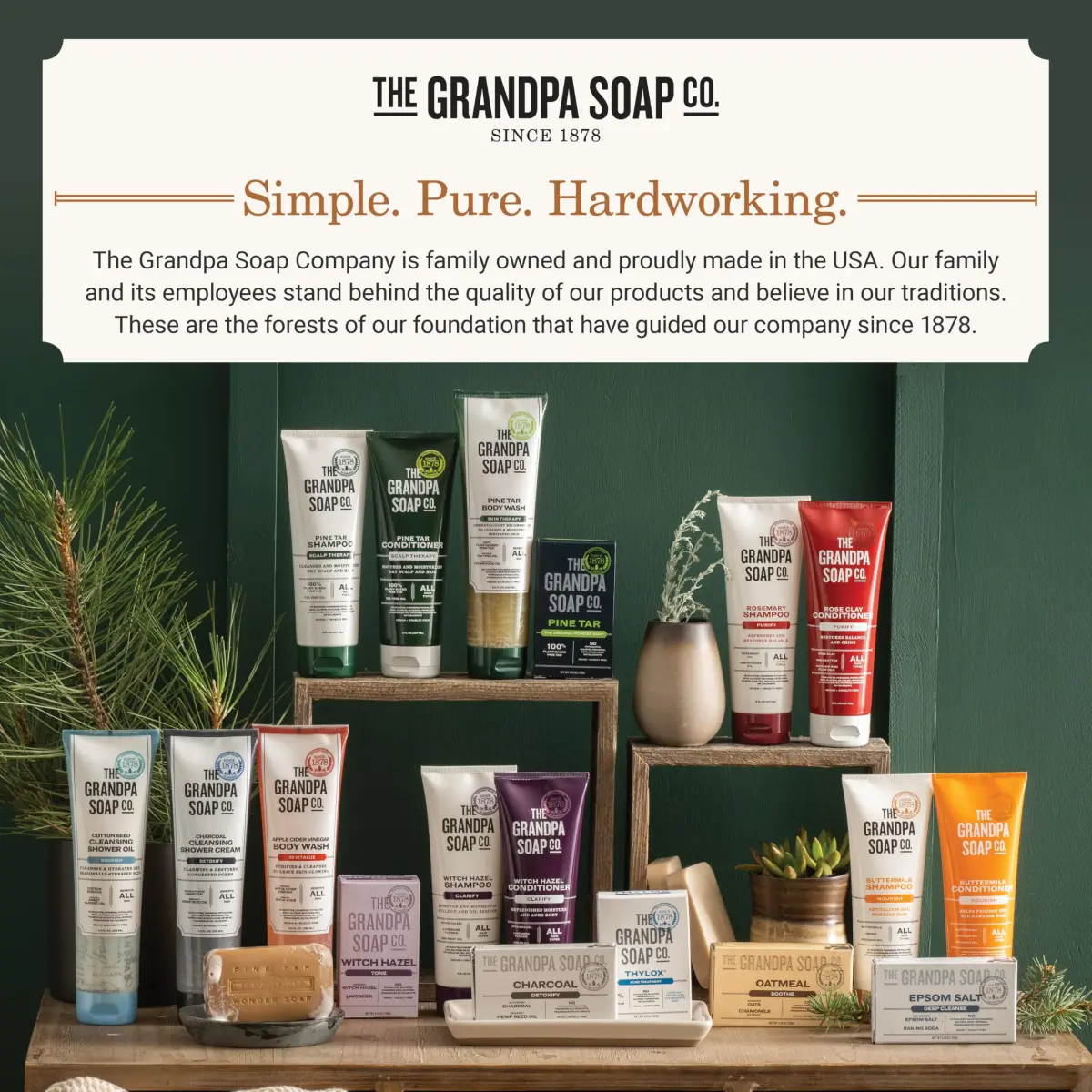 Grandpa's Pine Tar Bar Soap 195 oz (554 g) | 3-in-1 Cleanser Deodorizer Moisturizer for Sensitive Skin - view 7