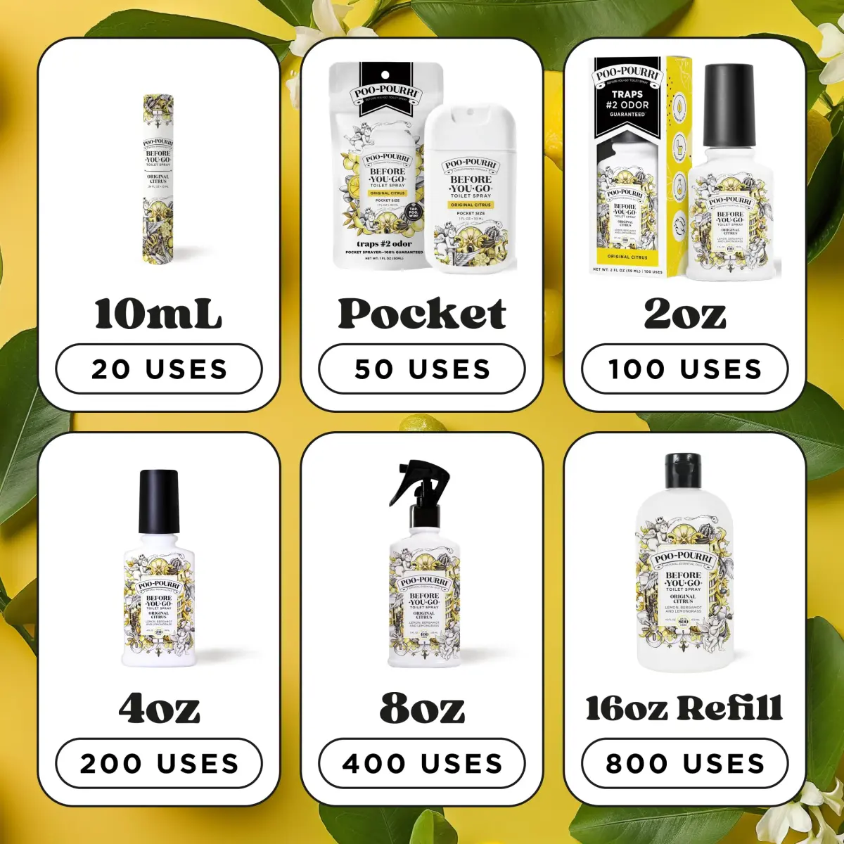 Poo-Pourri Before-You-Go Toilet Spray Refill, Original Citrus 473ml (16 Fl Oz) | Traps Odor Before It Begins - view 8