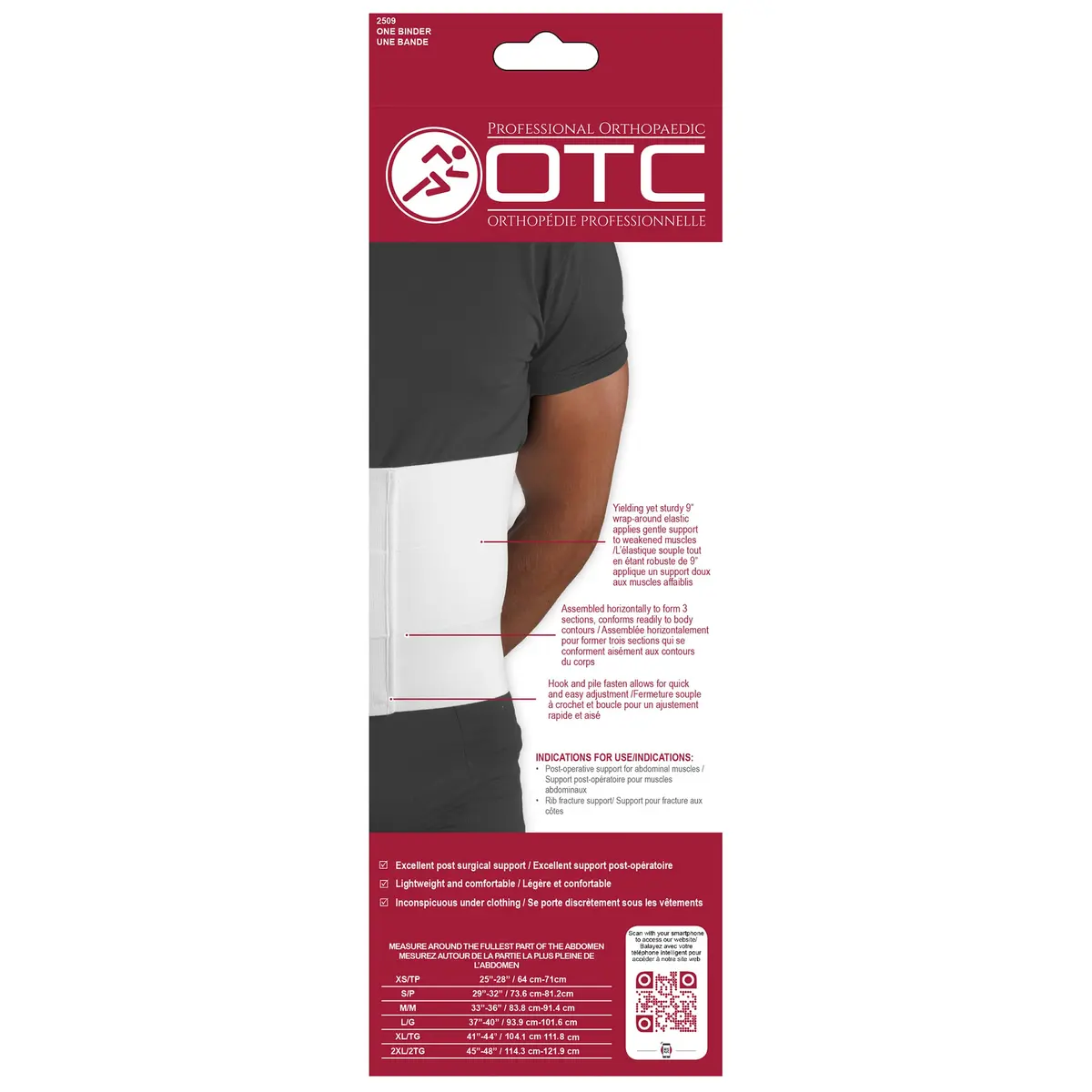 OTC Abdominal Binder for Men, Three-Panel Body, 9-Inch Elastic | Post-Surgical Support & Full-Length Comfort - view 8
