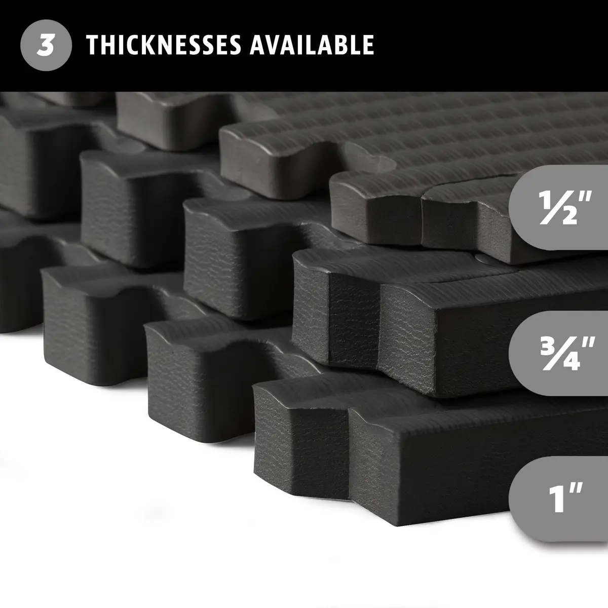 We Sell Mats Martial Arts Foam Tatami Tiles - 3/4" Thick Black | Anti-Fatigue Gym Flooring - view 5