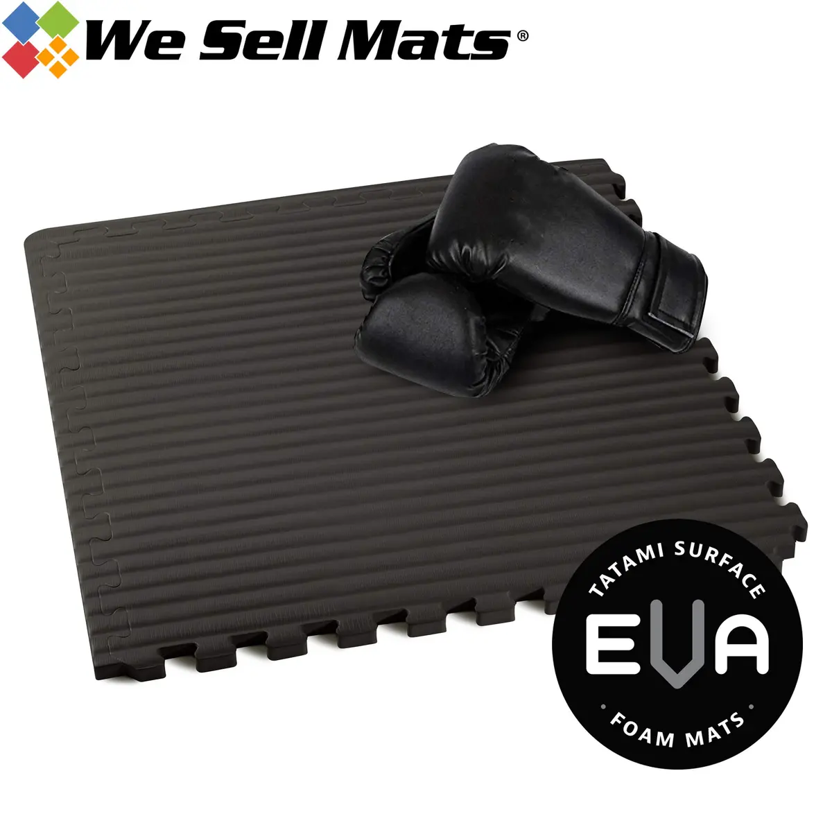We Sell Mats Martial Arts Foam Tatami Tiles - 3/4" Thick Black | Anti-Fatigue Gym Flooring - view 2