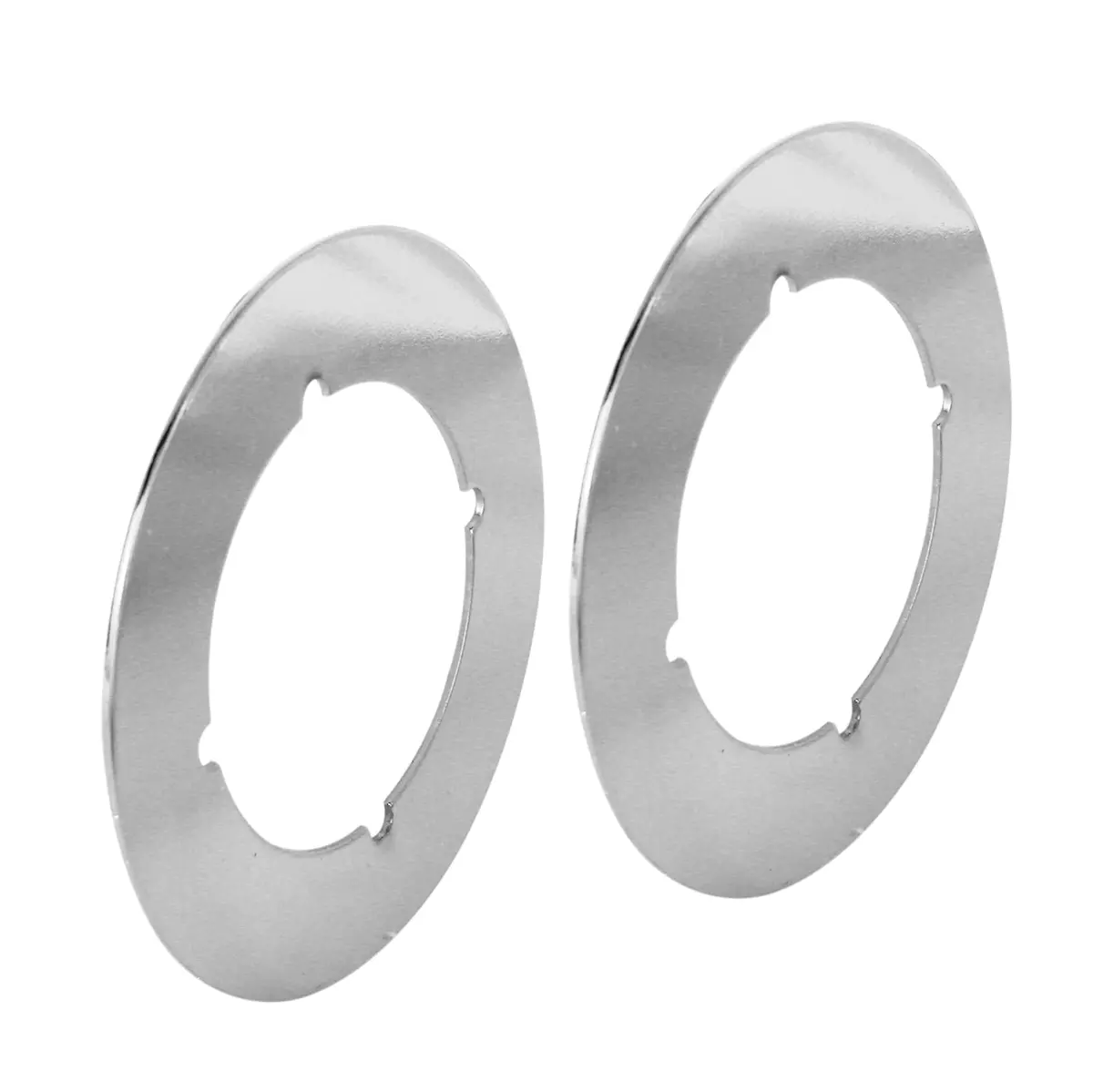 Defender Security 3-1/2 In. Chrome Plated Back Plate (2 Pack) | Covers Marred Doors & Converts Backsets - main product image
