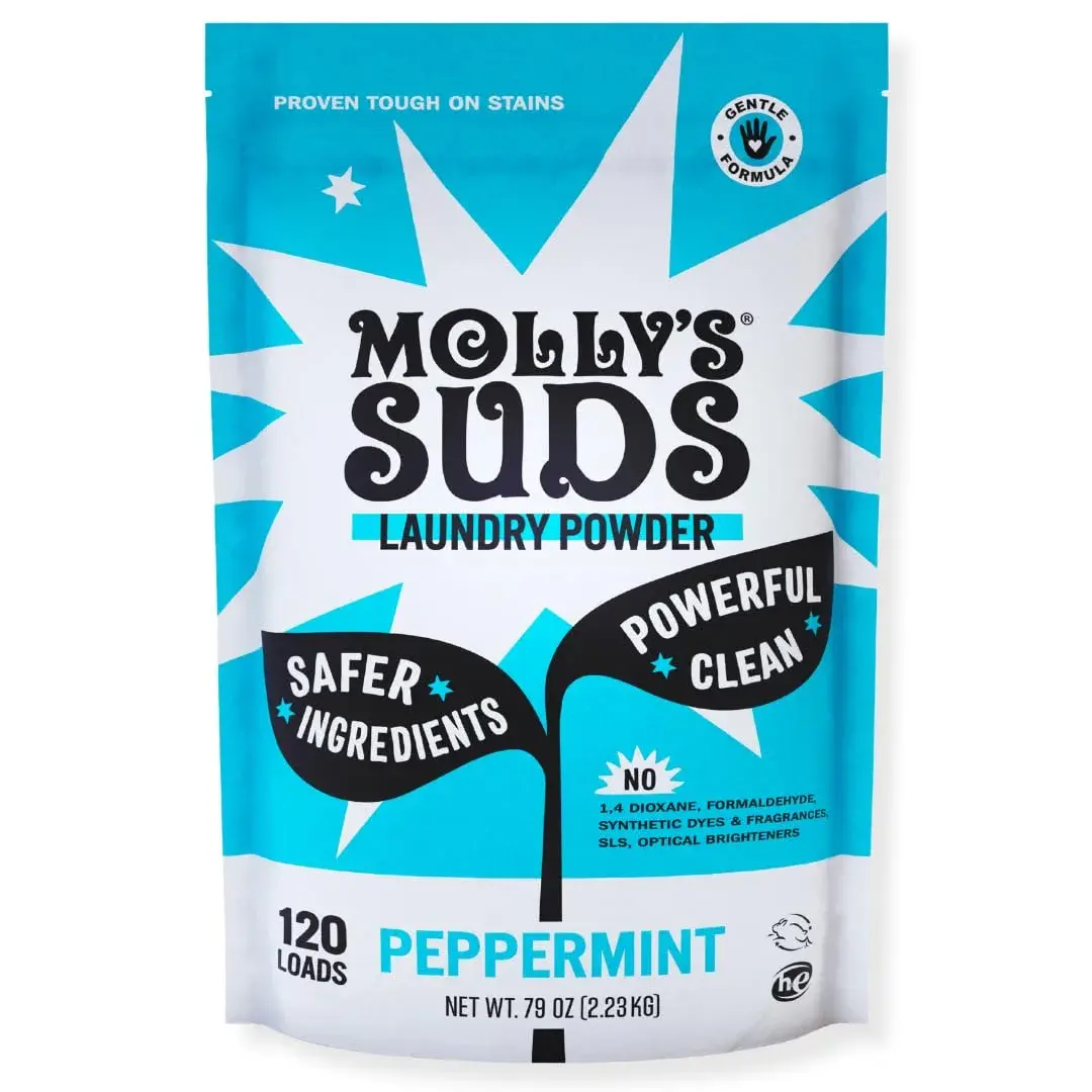 Molly's Suds Original Laundry Detergent Powder Peppermint 2.27 kg (79 oz) | Gentle Formula for Sensitive Skin - main product image