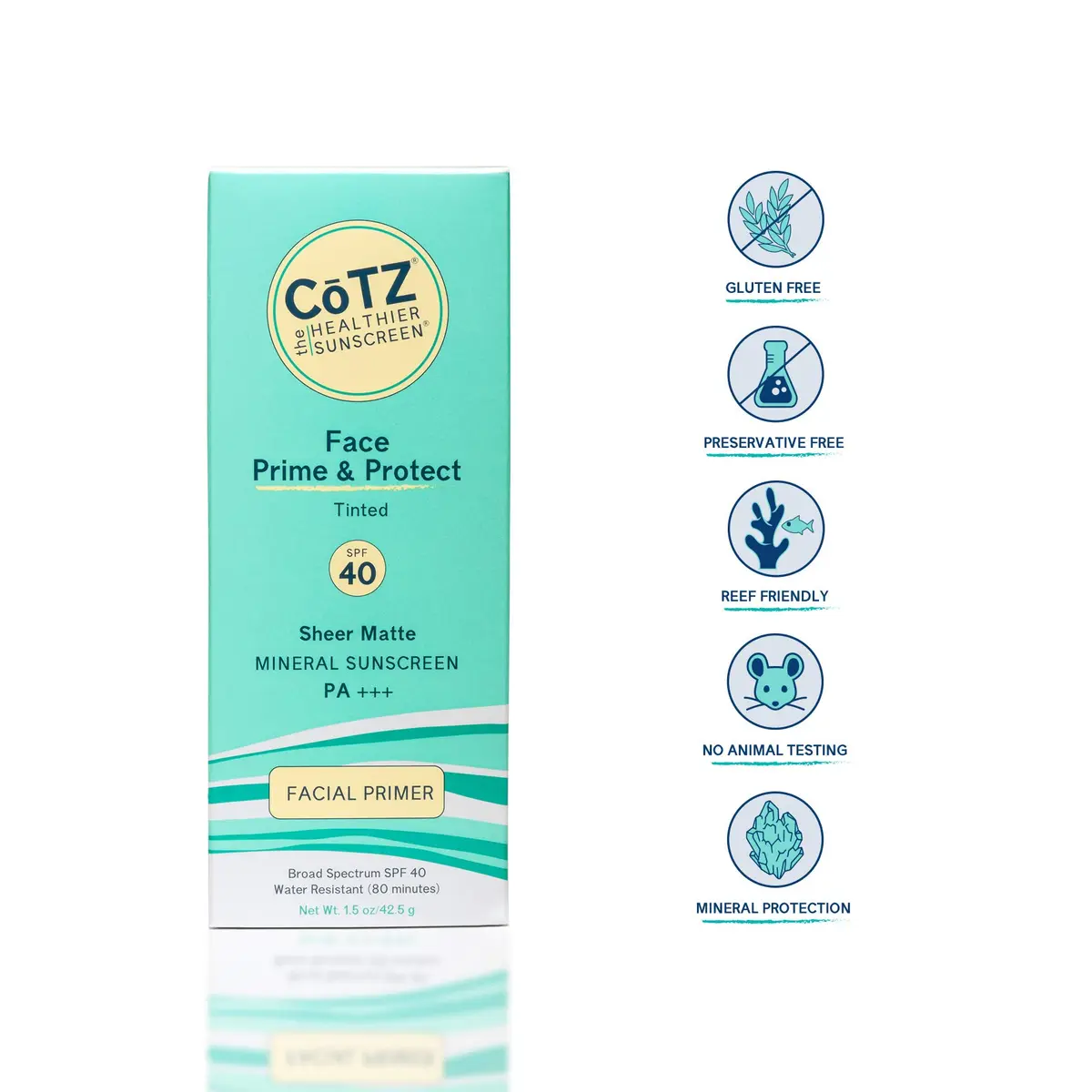 CoTZ Face Prime & Protect Tinted Mineral Sunscreen SPF 40 42.5 g (1.5 oz) | Broad Spectrum UVA/UVB Protection - view 2